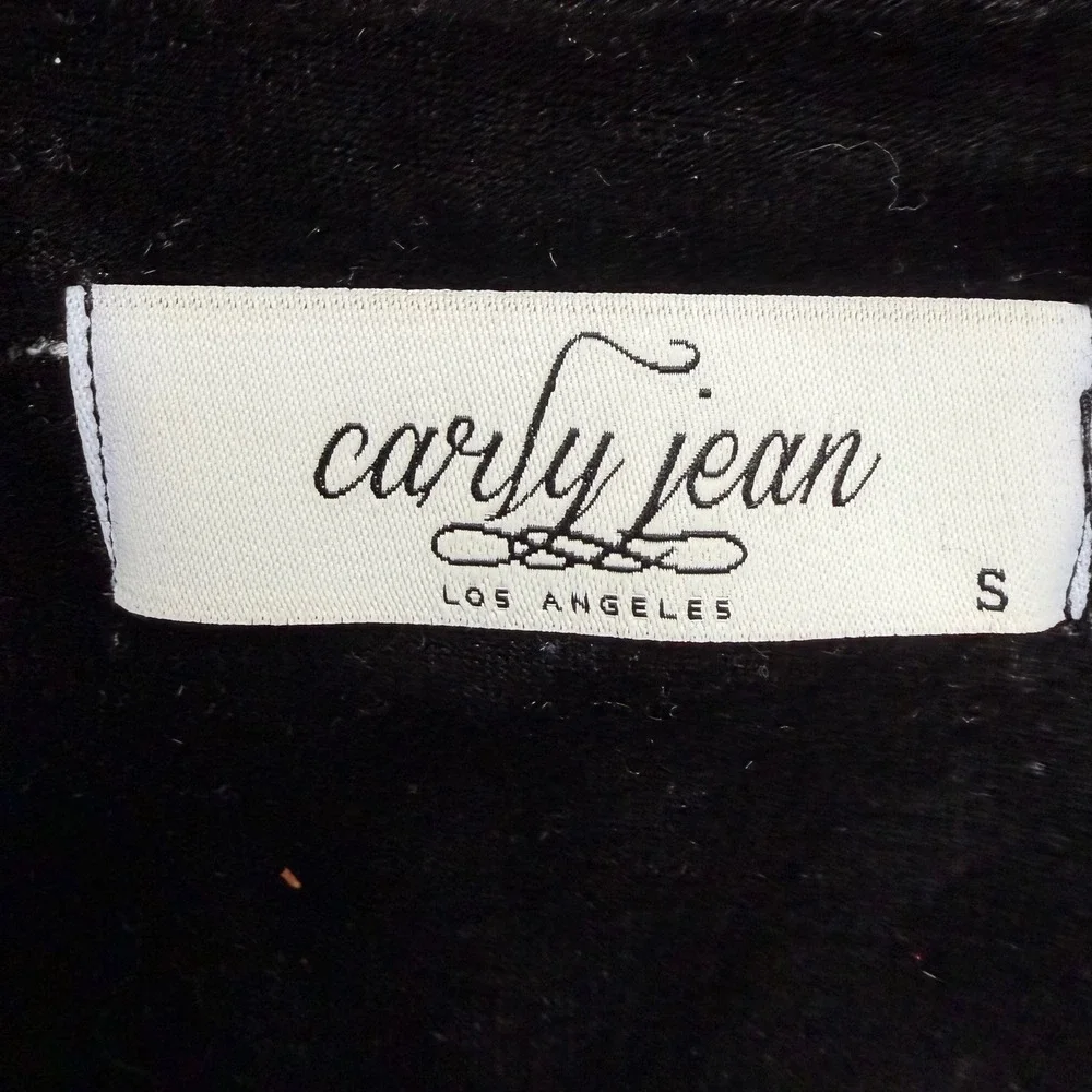 Carly Jean Los Angeles Velvet Blazer Women Sz S Black Double Breasted Goth Party